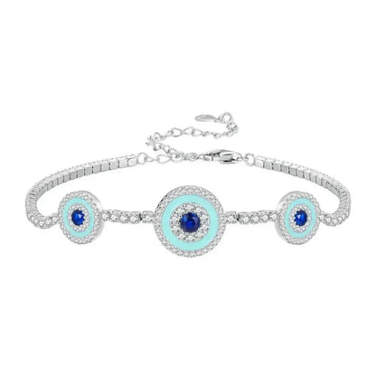 925 Sterling Silver Evil Eye Tennis Bracelet