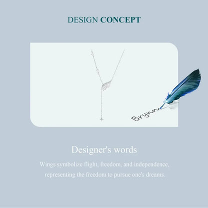 Angelic Elegance: Sterling Silver Angel Wing Necklace