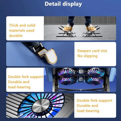 Foldable Laptop Cooling Pad with 4 Fans — Adjustable Notebook Stand for 13–17.3 Inch