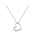 Genuine 925 Sterling Silver The Shape Of Love Chain Necklace For Women - Fine Jewelry 18.11'' Collar