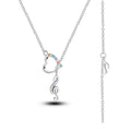Melody of Love Sterling Silver Music Note Heart Pendant Necklace
