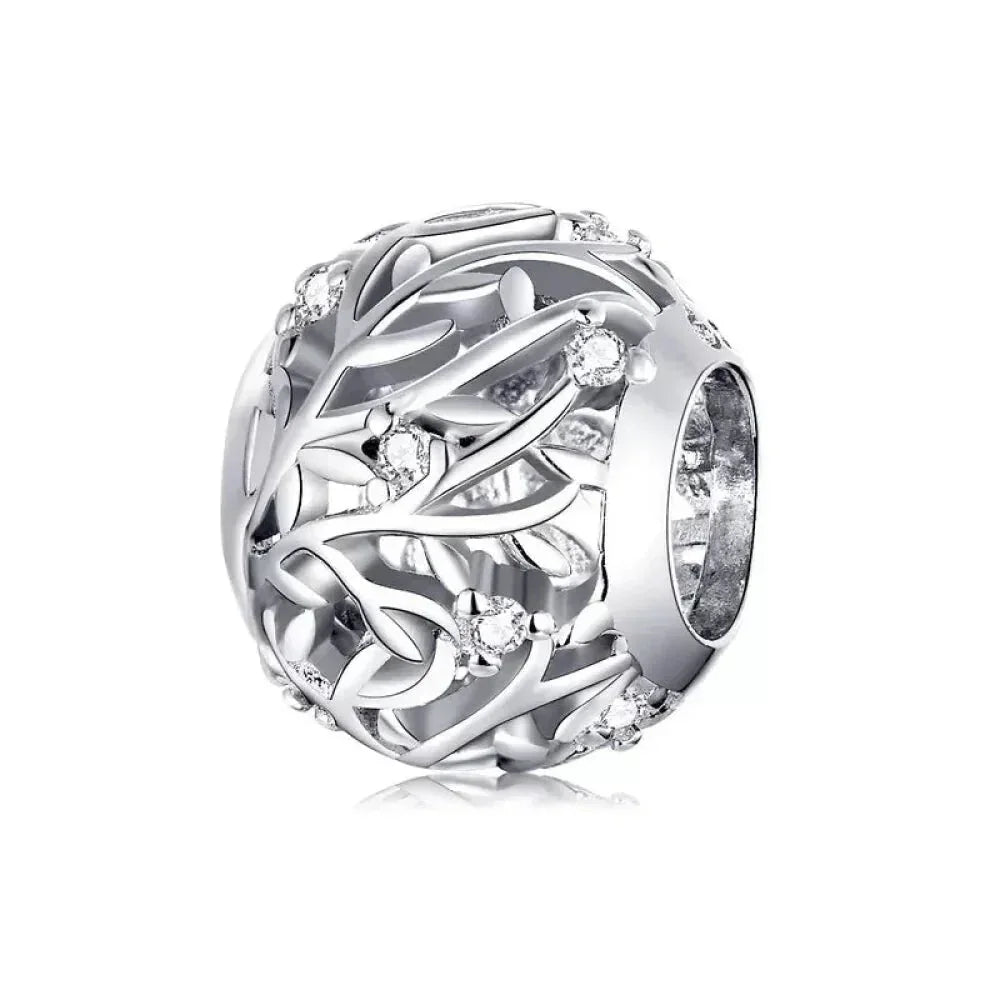 925 Sterling Silver Clear 5A Crystal Collection Family Heart X-Shape Charm Beads for Charm Bracelet & Necklace Pendant