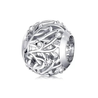 925 Sterling Silver Clear 5A Crystal Collection Family Heart X-Shape Charm Beads for Charm Bracelet & Necklace Pendant