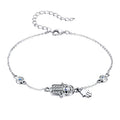 Sterling Silver Blue Evil Eye Charm Bracelet – Lobster Clasp