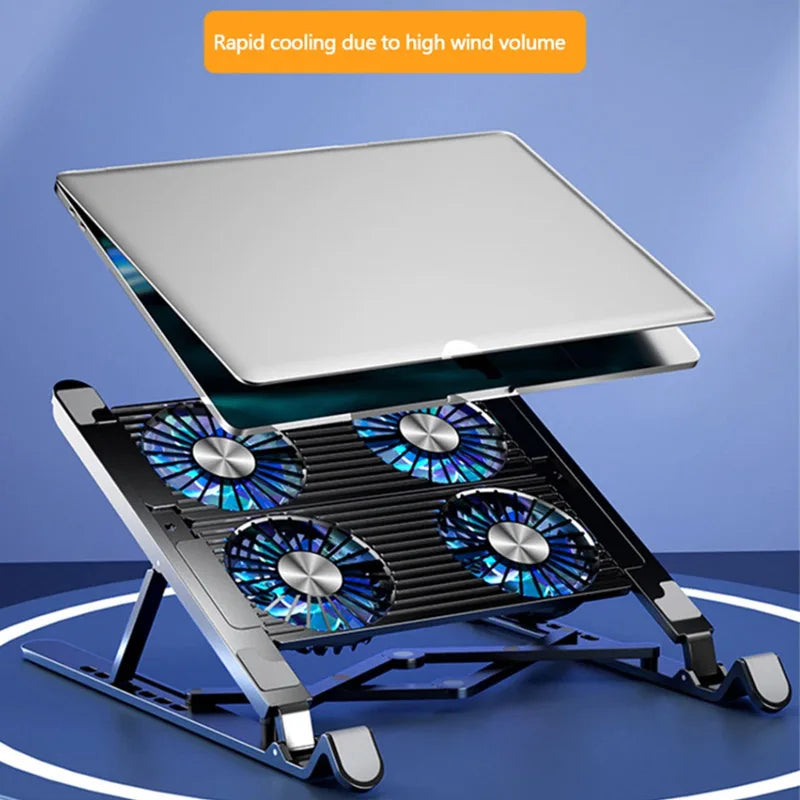 Foldable Laptop Cooling Pad with 4 Fans — Portable Stand for 13–17.3 Inch Laptops