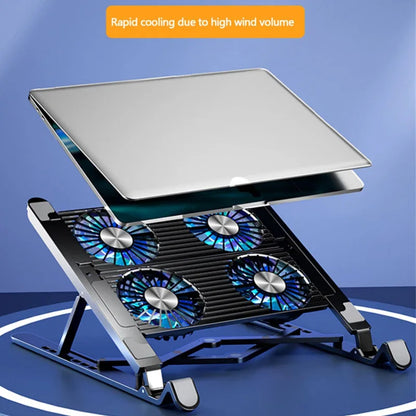 Foldable Laptop Cooling Pad with 4 Fans — Portable Stand for 13–17.3 Inch Laptops