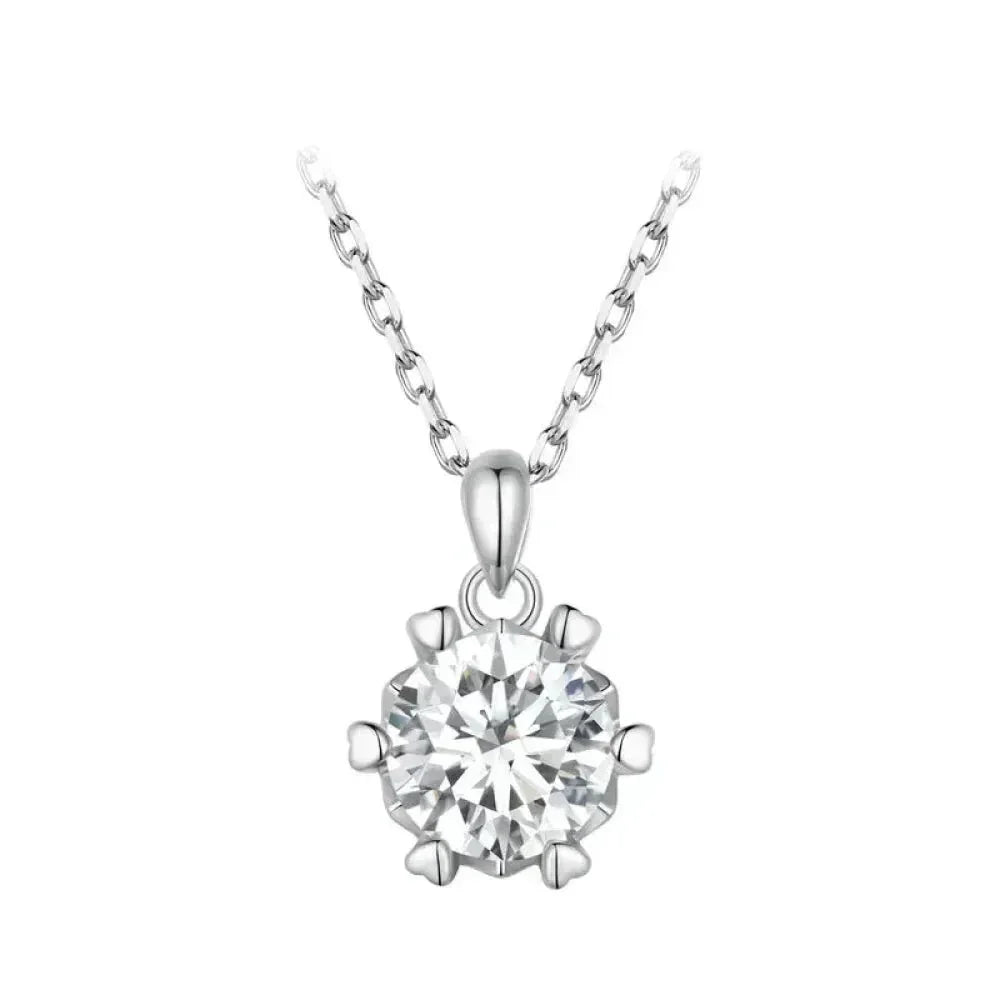 Stunning 1 Carat Moissanite Pendant Necklace | 925 Sterling Silver | Wedding & Bridal Fine Jewelry