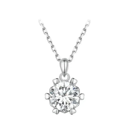 Stunning 1 Carat Moissanite Pendant Necklace | 925 Sterling Silver | Wedding & Bridal Fine Jewelry