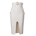 Belted Slit Skirt