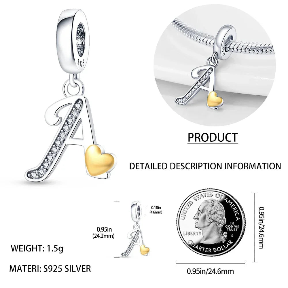 Spell It Out with Style: Alphabet Charms for Bracelets (925 Silver)