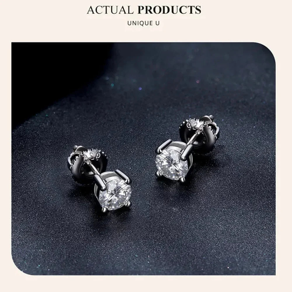 Breathtaking Moissanite Heart Stud Earrings | 925 Sterling Silver