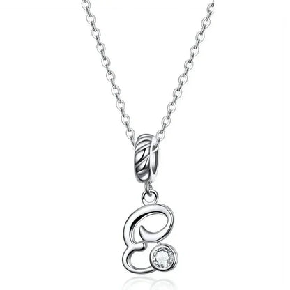 Chic And Timeless 925 Sterling Silver Initial Pendant Necklace | Platinum Plated Vintage Letter A To Z | Women'S Fine Jewelry