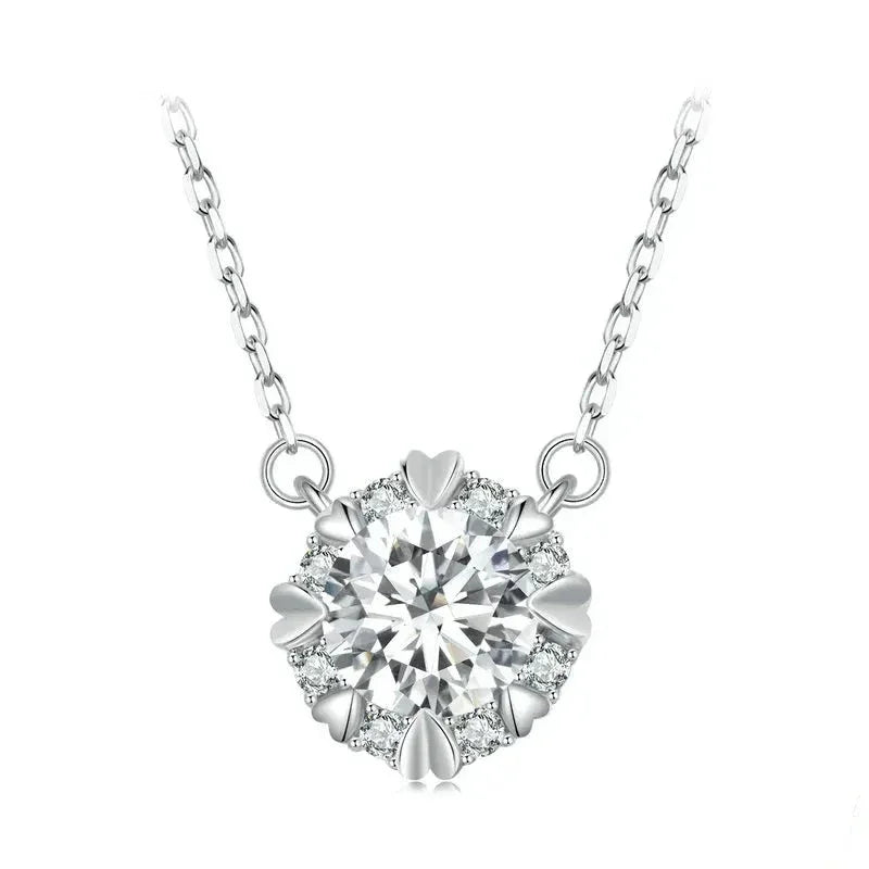 Dazzling Diamond Alternative: 1ct Moissanite Sterling Silver Pendant Necklace