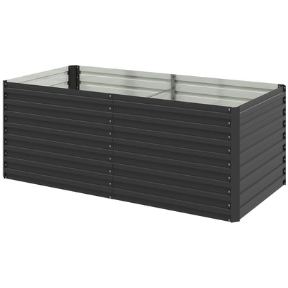 5' x 3' x 2' Raised Garden Bed, Galvanized Planter Box for Growing Flowers, Herbs and Vegetables, Black