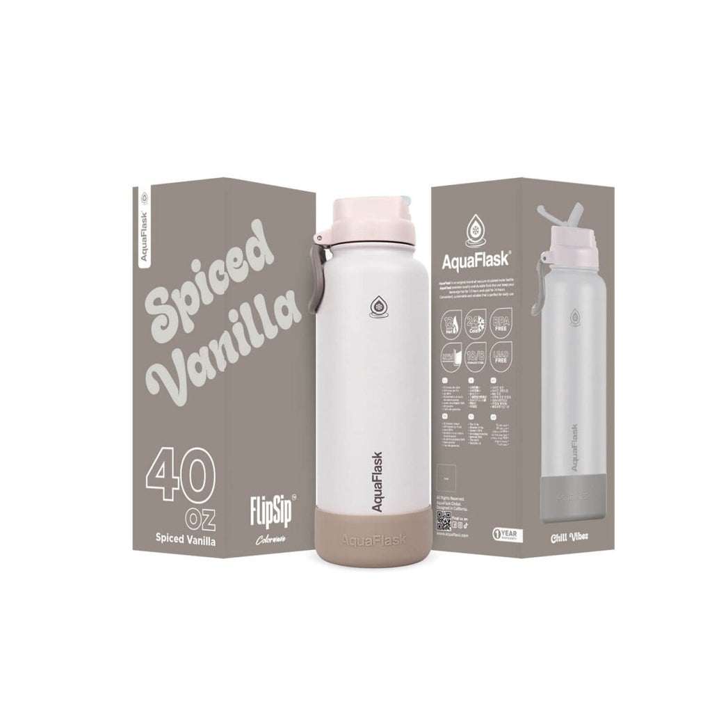 AquaFlask Colorwave 40oz Flip Sip Bottle – Insulated Stainless Steel Water Flask