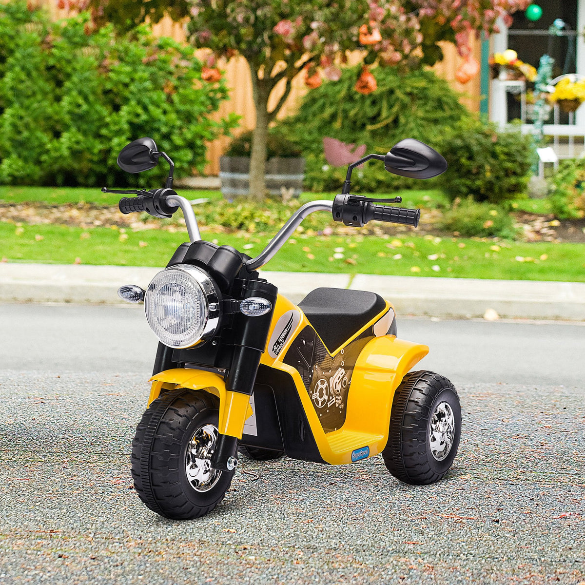 Kids Electric Motorcycle 6V Battery Powered Ride-On Dirt Bike 3-Wheels Motorbike with Horn Headlights Realistic Sounds 1.24mph Speed for Girls Boy 18 - 36 Months Red