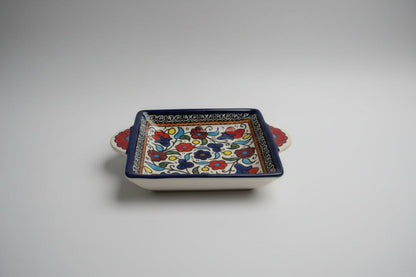 Handcrafted Ceramic Square Plate with Handle