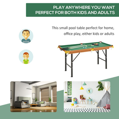 55" Mini Pool Table Portable Billiard Table Includes Cues, Ball, Chalk, Rack, Blue