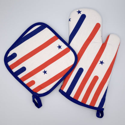 Stars & Stripes: Oven Mitt and Pot Holder