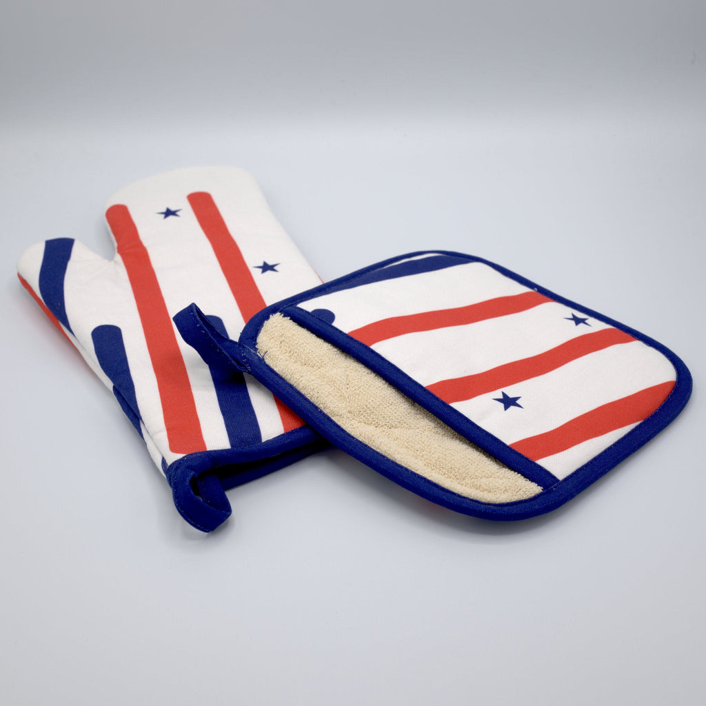 Stars & Stripes: Oven Mitt and Pot Holder