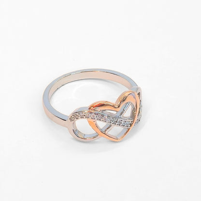 Sterling Silver Rose Gold Infinity Heart Ring