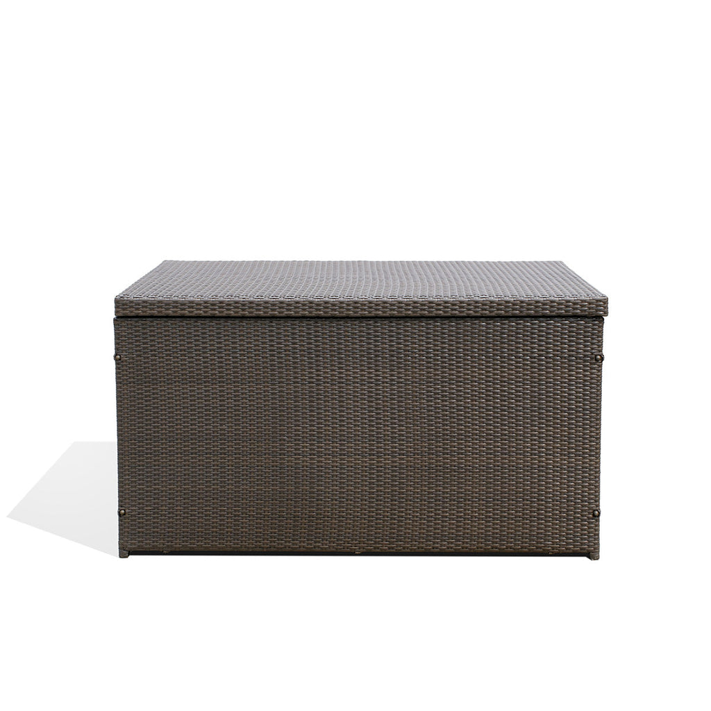 Dark Brown Outdoor Wicker Storage Box