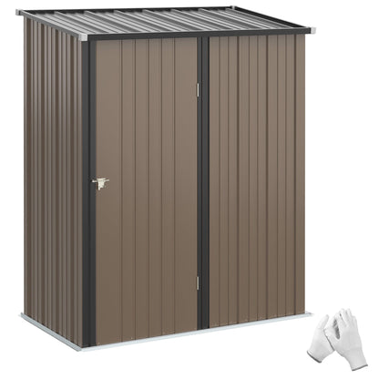 5' x 3' Outdoor Storage Shed, Steel Garden Shed with Single Lockable Door, Tool Storage Shed for Backyard, Black