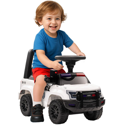Kids Ride On Sliding Car with Hidden Under Seat Storage, Foot-to-Floor Design, Black