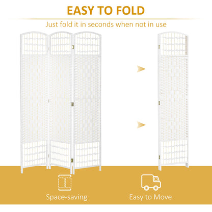 4 Panel Folding Room Divider, Portable Privacy Screen, Wave Fiber Room Partition for Home Office, Black