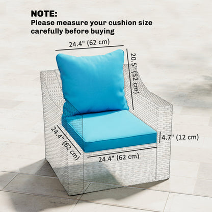Seat Cushion Back Pillows Replacement Set of 2, Patio Chair Cushions Set for Indoor Outdoor, Blue