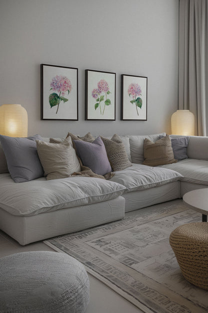 BLOSSOMING TRIO (3 Oeuvres sur toile étirée)