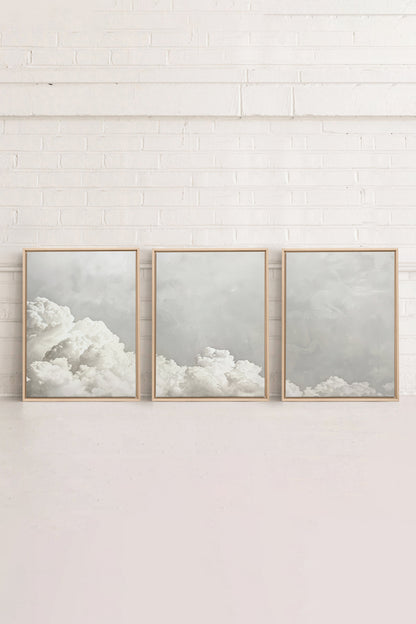 ANTIQUE CLOUDSCAPE TRIO (3 Oeuvres sur toile étirée)