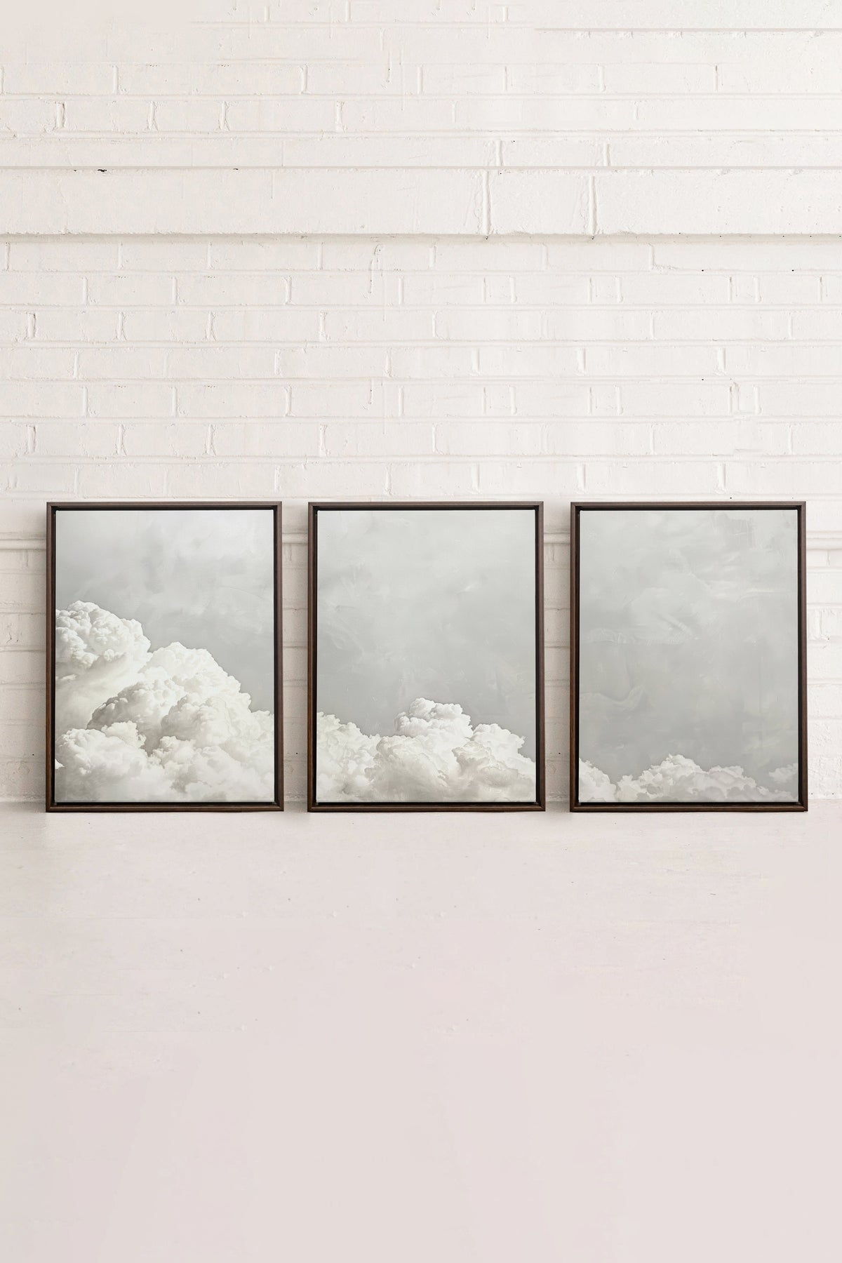 ANTIQUE CLOUDSCAPE TRIO (3 Oeuvres sur toile étirée)