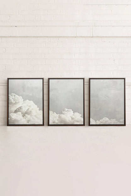 ANTIQUE CLOUDSCAPE TRIO (3 Oeuvres sur toile étirée)