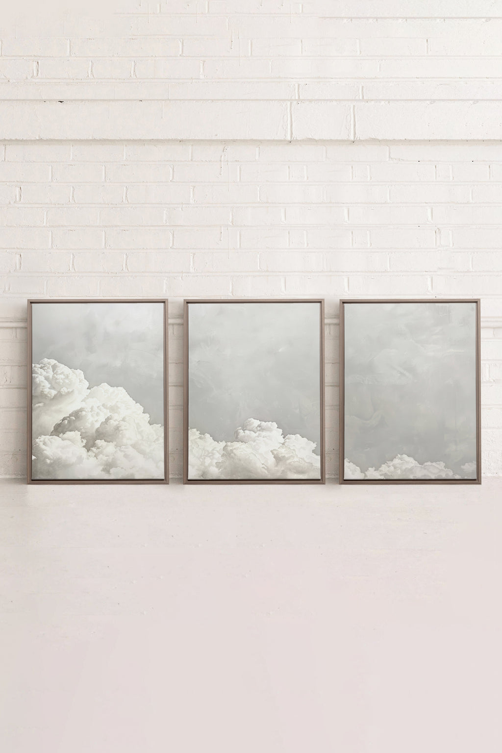 ANTIQUE CLOUDSCAPE TRIO (3 Oeuvres sur toile étirée)