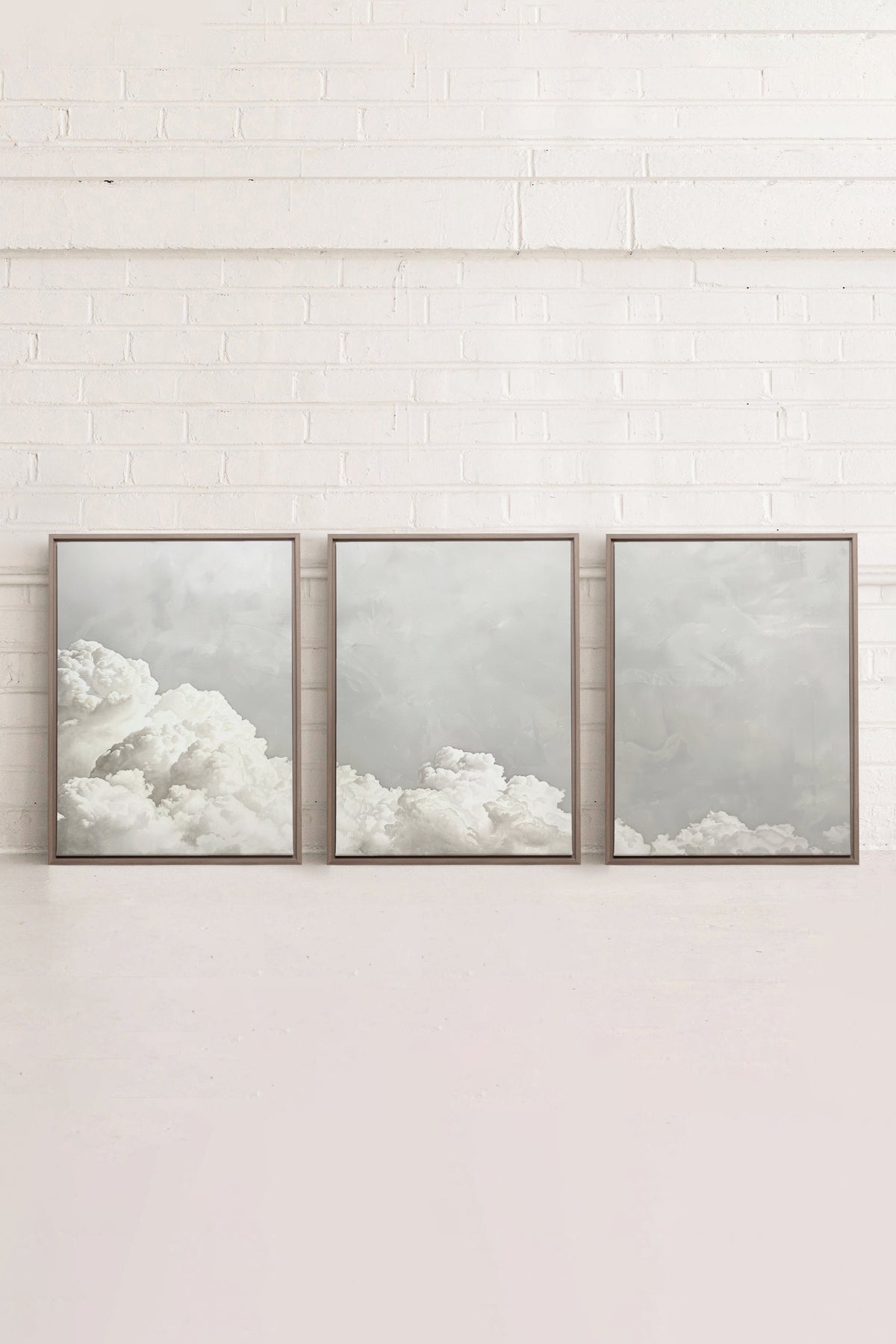 ANTIQUE CLOUDSCAPE TRIO (3 Oeuvres sur toile étirée)
