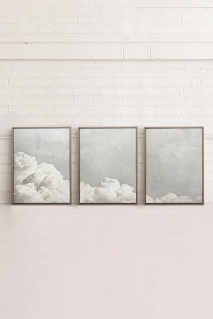 ANTIQUE CLOUDSCAPE TRIO (3 Oeuvres sur toile étirée)