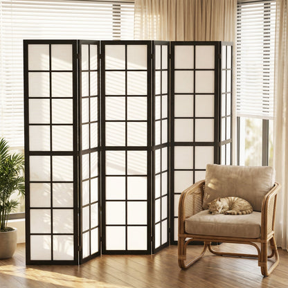 3 Panel Room Divider, 5.6 ft Folding Wall Divider Room Partition for Home Office, Bedroom, Black