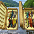 Fly Fishing Kit, Tandem Trolling Streamer, Landlocked Salmon, Bamboo Flybox