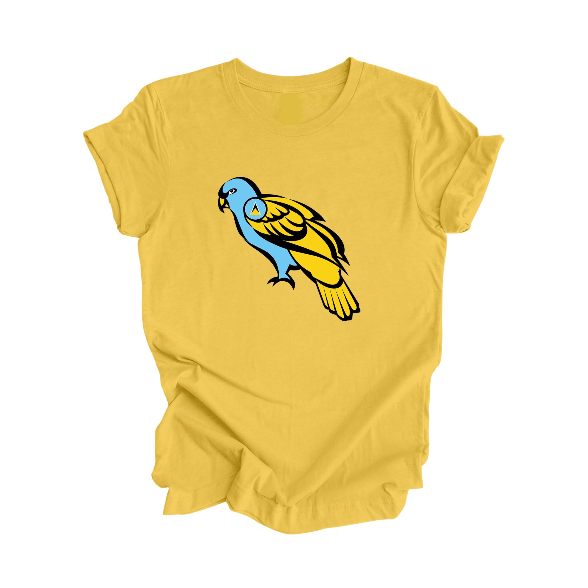The Parrot St. Lucia - Parrot, Saint Lucia Gift T-Shirt, St. Lucia Present, National Symbol Tee Shirt, Carribean Shirt, 758 Area Code Shirt, Castries Shirt, West Indies Tee - Inspired X
