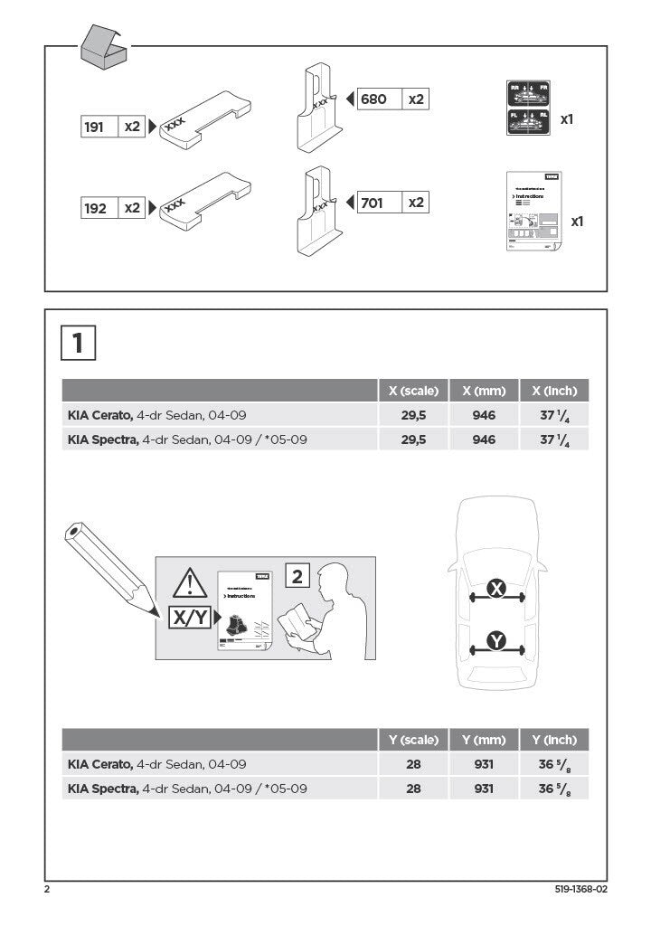 Thule Rapid System Fit Kit 1368