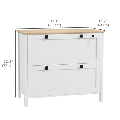 2 Drawer File Cabinet, Lockable Filing Cabinet with Adjustable Hanging Bar for Letter, A4 and Legal Size, Black
