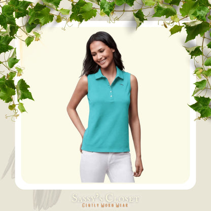 Women's Tommy Bahama Women's Classic Paradise Sleeveless Polo [L]