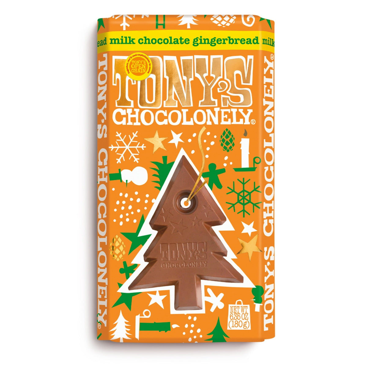 Tony's Chocolonely Milk Chocolate Gingerbread Bar, 180g