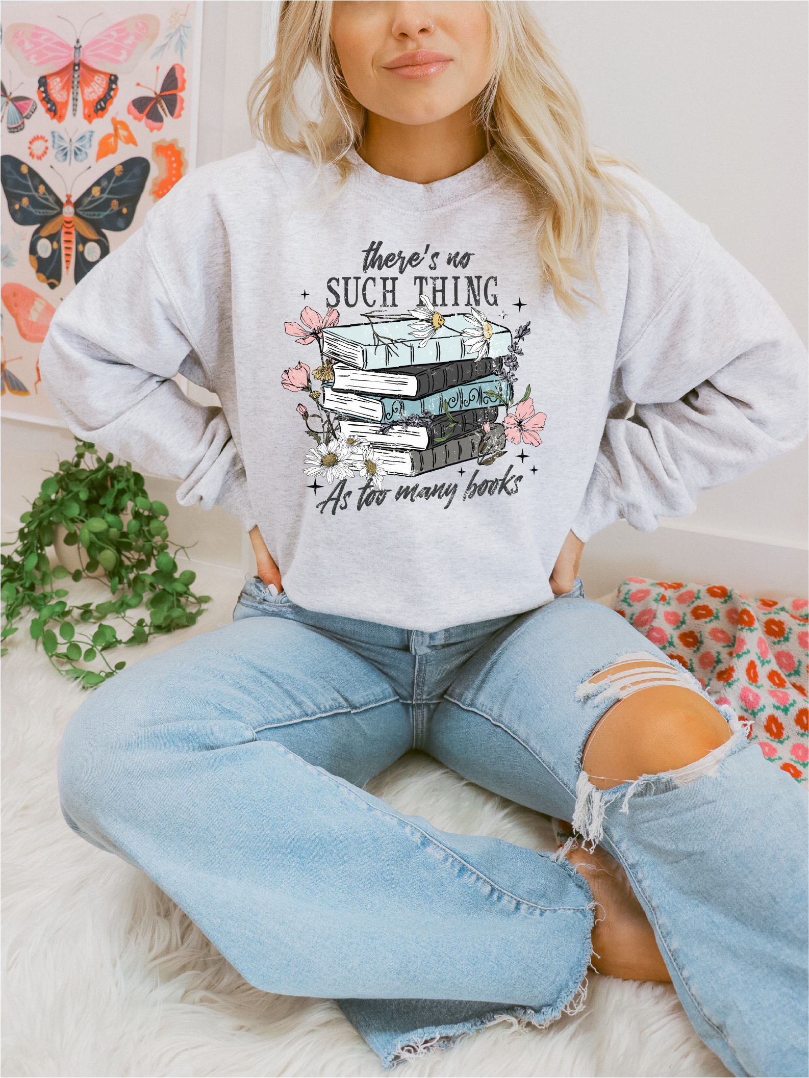 Too Many Books Unisex Crewneck Sweatshirt
