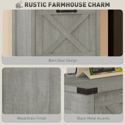 Vertical Filing Cabinet with 3 Drawers, Rustic Farmhouse Office Storage Cabinet for A4, Letter Size, Grey Wash