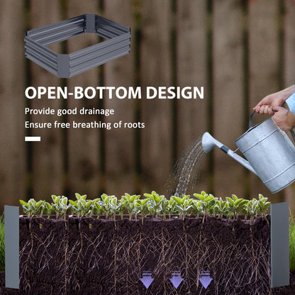 Galvanized Raised Garden Bed, 4' x 3' x 1' Outdoor Metal Planter Box, Raised Bed for Growing Flowers and Herbs