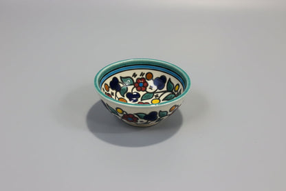 Handcrafted Ceramic Sauce & Dip Bowls – 3.5 Inch | Kuffiyeh, Blue & Yellow, Orange Designs