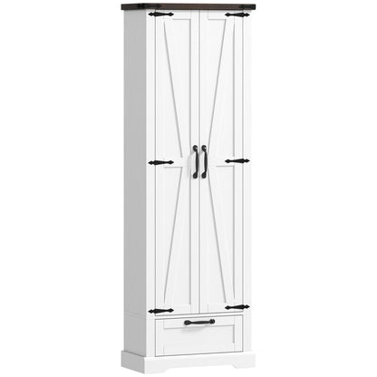 71" Pantry Cabinet, Kitchen Storage Cabinet with Adjustable Shelves, 2 Doors and Drawer for Dining Room, Black