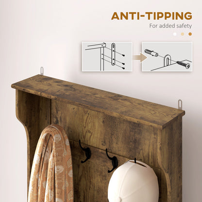 4-In-1 Hall Tree with Coat Rack, Top Shelf, Shoe Storage and Bench Seat, Entryway Bench with 4 Hooks